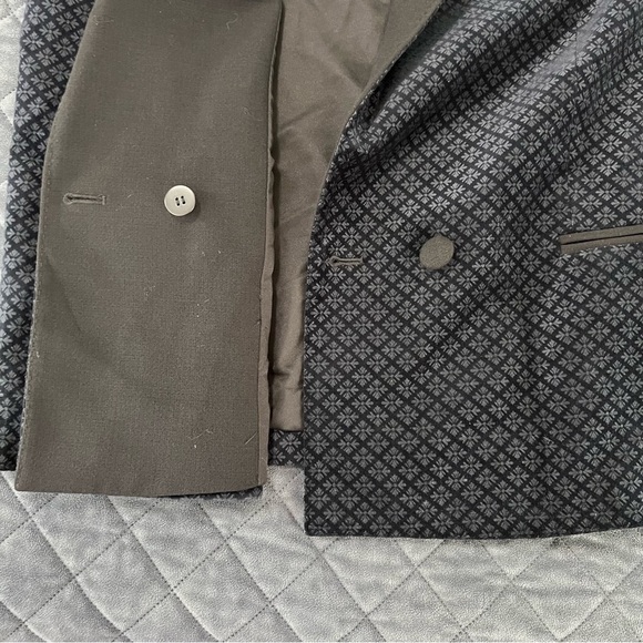 Club Monaco Blazer Women 12 Jacket Velvet Black Printed Coat B26 - Picture 9 of 11